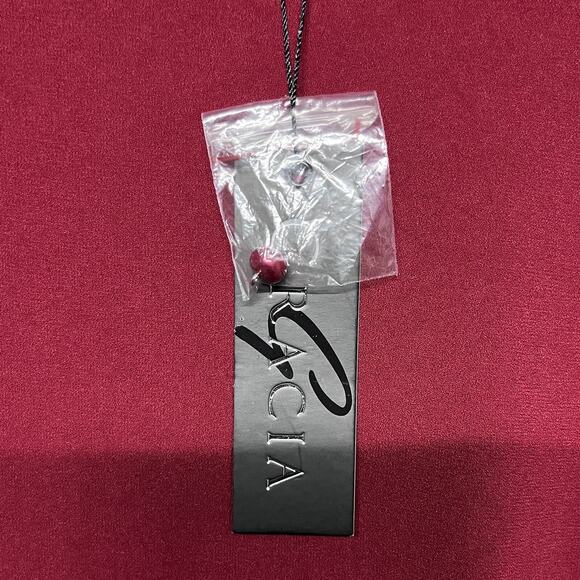 GARCIA Dress Women Medium Red Ruffle Pleated Round Neckline Shift Cocktail 2794 - Picture 5 of 10